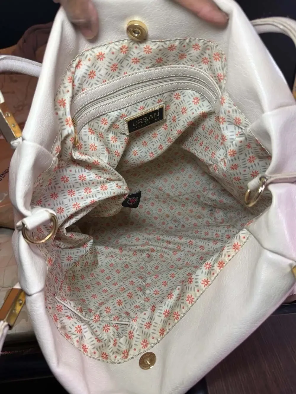 Urban Expressions Finley Hobo Bag in Cream Vegan Leather